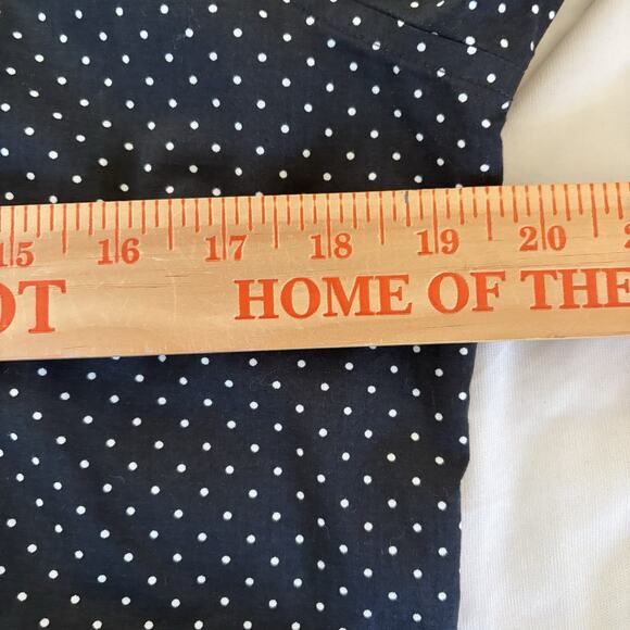 Lauren Ralph Lauren Button Down 3/4 Sleeve Non Iron Black Polka Dot Shirt Size L - Picture 10 of 12